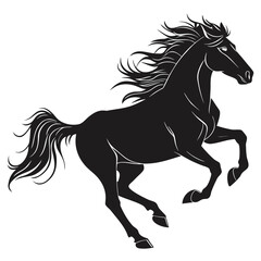 Obraz premium Dynamic vector silhouette of a powerful stallion or mustang horse.