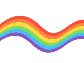 Wavy Rainbow Stripes Abstract Design on White Background, Symbolizing Diversity and Joy png