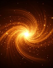 Abstract spiral of golden light