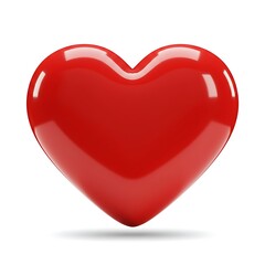 "Glossy Red Heart Icon for Love and Romance Concepts"