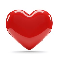 "Glossy Red Heart Icon for Love and Romance Concepts"