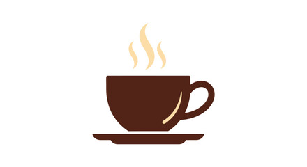 Steaming coffee cup logo for cafe branding, morning routine, cozy vibes, and relaxation