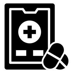 Medical Record Icon with Pills