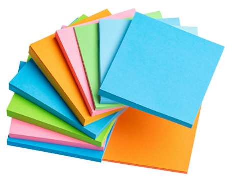Set Colorful Stack of Sticky Notes in Multiple Shades