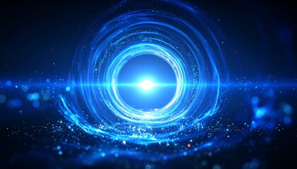 Obraz premium Abstract swirling blue rings and light