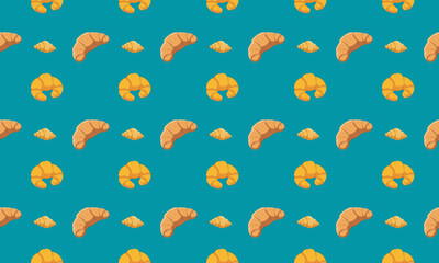 Seamless vector pattern with croissants.