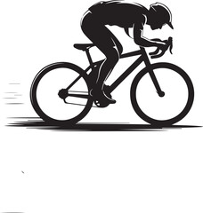 Fototapeta premium Bikers in Action Icon Set – Silhouette Vector Illustrations of Cyclists in Different Poses