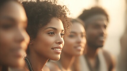 Diverse Group Chatting in Warm Vintage Light