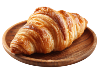 Baking fresh croissant bakery food photography cozy kitchen close-up. Isolated on transparent background, png.