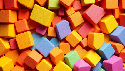 Rainbow of colorful blocks abstract background 