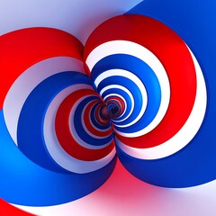 Abstract swirling design in red, white, and blue