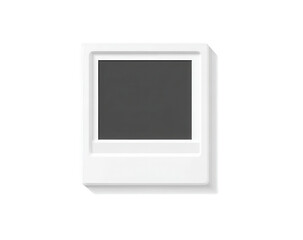White square display, possibly a photo frame or digital device