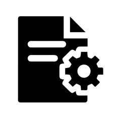 Document and Gear Icon for File Settings or Configuration Concept