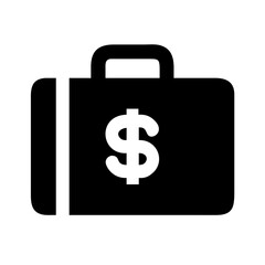 Briefcase Icon with Dollar Sign for Business and Finance Concept