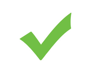 Green Check Mark Symbol Approval or Complete Icon Vector Illustration
