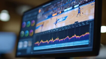 High-tech video editing suite tailored for enhancing basketball game footage.