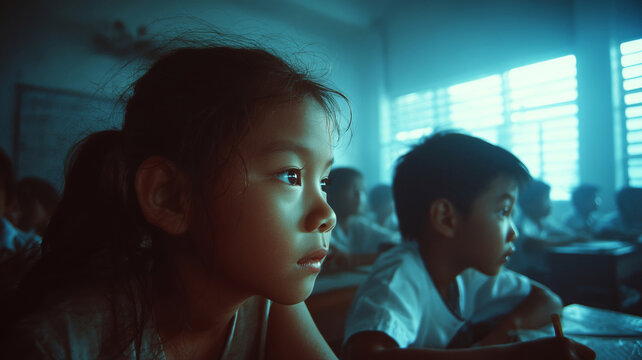 Engaged Filipino students in classroom learning during morning hours