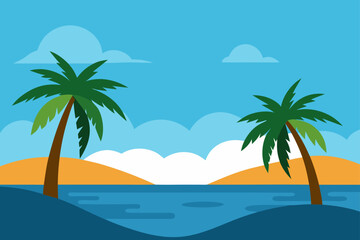 Obraz premium ocean palm calm 