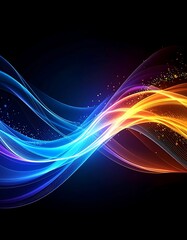 Abstract swirling lines of vibrant colors