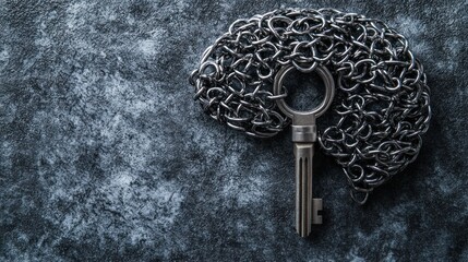 Brain chained by a key