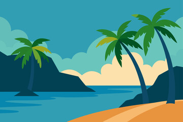 Obraz premium coconut coastline calm