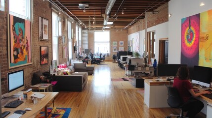 Bright open plan workspace