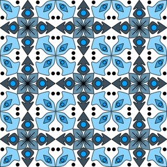 Pattern seamless floral geomatric tile fabric