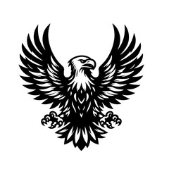 Obraz premium An eagle soars with outstretched wings, symbolizing freedom