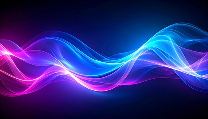 Abstract swirling neon wave design