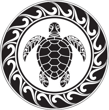 Polynesian Tribal Tattoo Vector Bundle - Turtle & Symbol Art Set" vector design