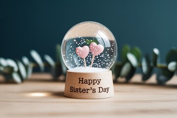 Heart shaped glitter snow globe for mothers day gift