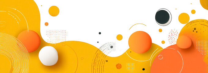 Abstract design with overlapping organic shapes in orange and yellow, with hints of black