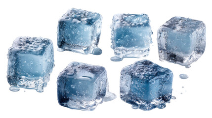 Obraz premium Refreshing ice cubes in a glass home kitchen food photography. Isolated on transparent background, png.