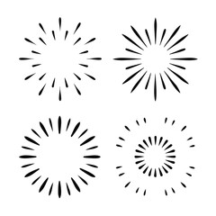 Radial Burst Stamp Vector Collection