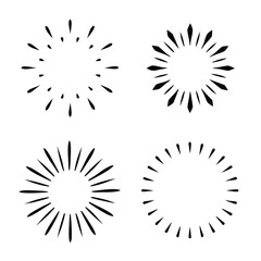 Radial Burst Stamp Vector Collection
