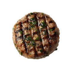 Grilled Meat Patty with Herbs and Grill Marks