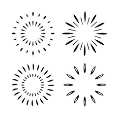 Radial Burst Stamp Vector Collection