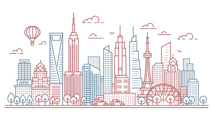 A vector illustration of London's city hall, showcasing its iconic architecture and famous landmarks for travel and tourism