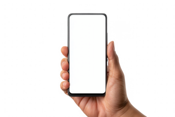 Hand holding a smartphone with blank screen (54)