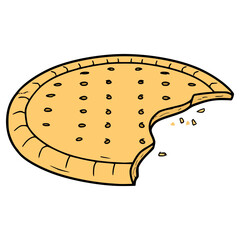 Marie biscuit gets bite illustration hand drawn isolated vector