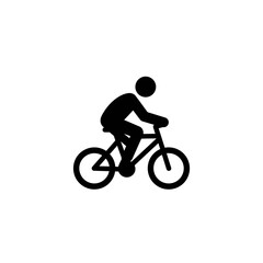 Obraz premium A minimalist vector illustration of a cyclist riding a bicycle, ideal for transportation, fitness, or eco-friendly themes, presented in a clean, simple style.