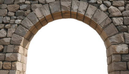 Stone archway architecture design ancient building rock structure travel landmark historical masonry outdoor against white transparent background