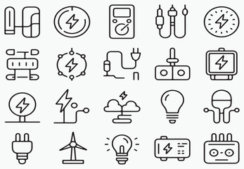Electrical energy power technology symbols electricity