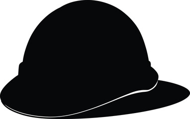 Silhouette of a traditional british police helmet