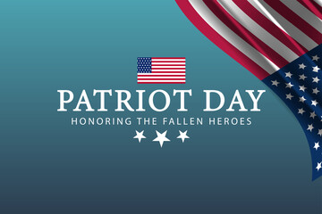 Honoring Fallen Heroes on Patriot Day with USA Flag Wave and Stars