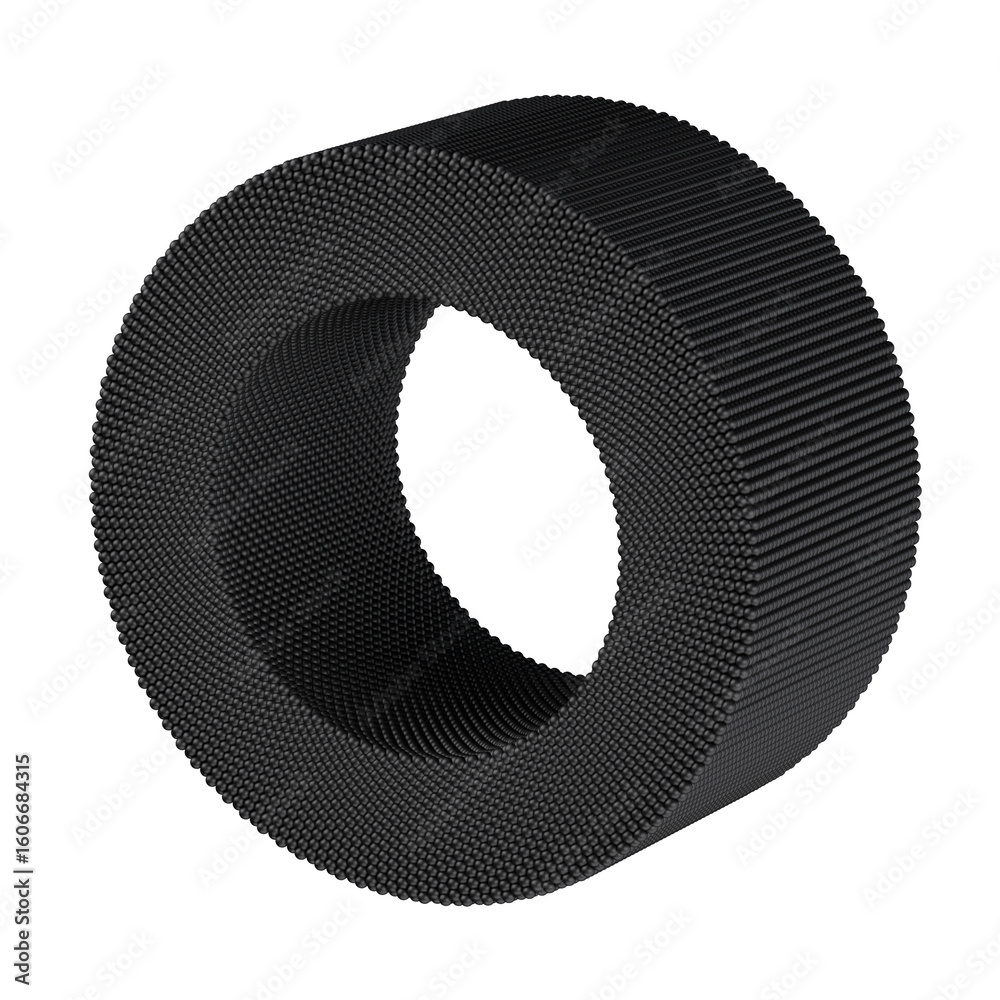 Poster abstract carbon structure 3d element isolated. repeating structure of black cloned atoms in a shape 