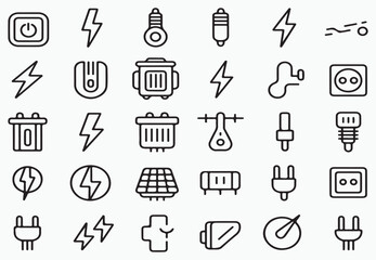 Electrical symbols power energy lightning bolt