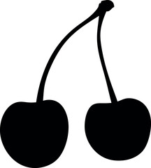 cherries silhouette vector, cherries black symbol