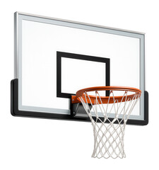 Wall-mounted basketball hoop with a breakaway rim and clear acrylic backboard
