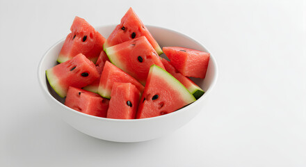 Fresh Watermelon Cubes in a Bowl